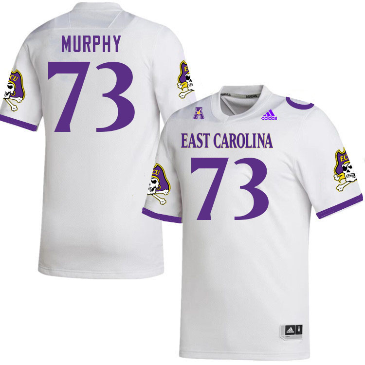 Men #73 Owen Murphy ECU Pirates College Football Jerseys Stitched Sale-White